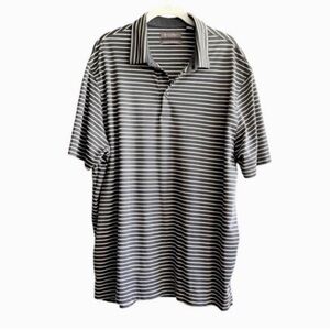 Daniel Cremieux Performance Polo Shirt Pima Cotton Blend Striped Gray Size XL